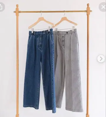 센터 프레스 denim 트라우저 M searoomlynn 블루 와이드