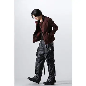 JULIUS 24-25 AW 879PAM7 가스 마스크 카고 램 가죽