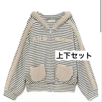 andmary Merry border zip tops pants 세트