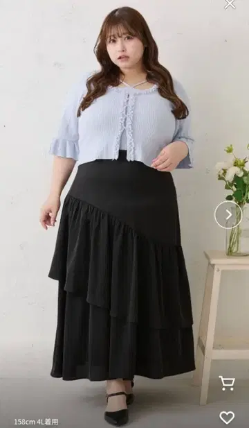 택 포함 미사용 새상품 루오시 빅 사이즈 아지메 캉캉 스커트