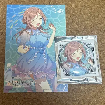 학원 아이돌 마스터 초성 수족관 엽서 캔뱃지 히메사키 리나 세트