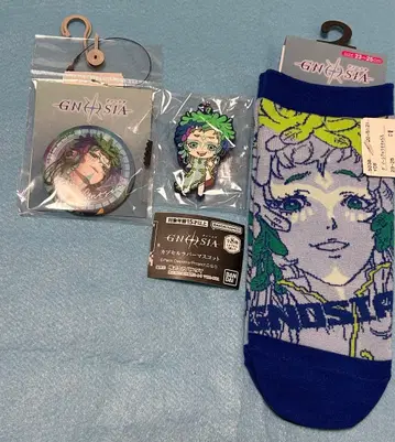 그노시아 라키오 캡슐 러버 마스코트 & 캔뱃지 & 삭스 3종 세트