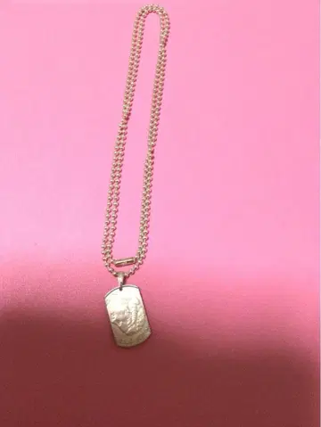 은화 가공 도그택형 목걸이