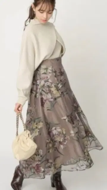 Mystrada 마이 스트라다 부케 오팔 플라워 스커트 34