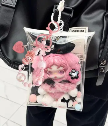 SKULLPANDA 봉제 인형용 투명 클리어 보호 케이스 세트