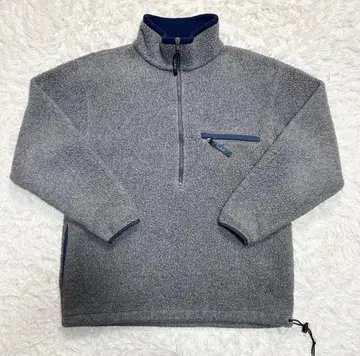 80s 90s LLbean 플리스 하프 지퍼 자켓 그레이