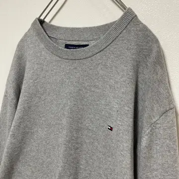 구제 타미힐피거 자수 원포인트 로고 니트 스웨터