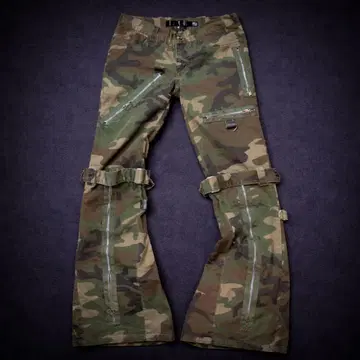 Camo Multi-Zip Bondage Pants Gothic