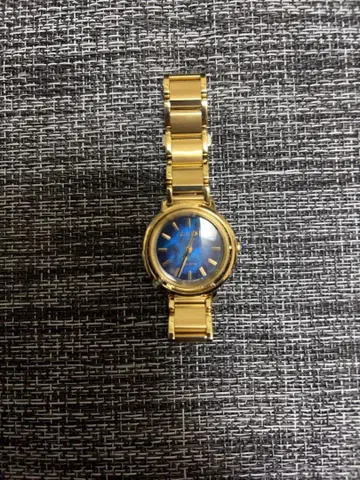 골드 아날로그 손목시계 파랑 다이얼 시티즌 한정판 모델 벨트 조정만