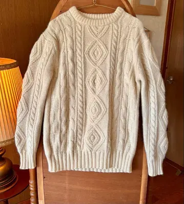 70s 유럽 구제 의류 아일랜드제 빈티지 케이블 짜임 니트
