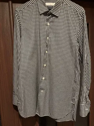 논네이티브 깅엄 체크 패턴 긴팔 셔츠