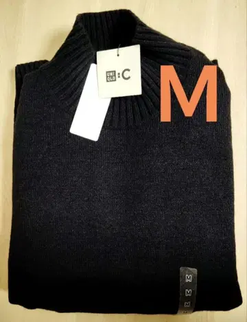 새상품 UNIQLO C 로우게이지 하이넥 스웨터 블랙 M 유니클로