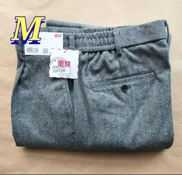 유니클로 유럽 특별 컬렉션 턱 와이드 팬츠 헤링본 그레이 M