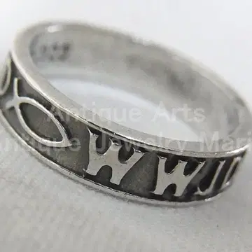 ri279 크리스천 피쉬 W.W.J.D. 익투스 은반지 사이즈 12