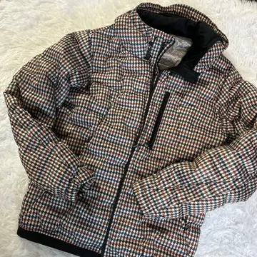 FieldCore 하운드투스 패딩 자켓 후드 부착 M 경량 방한