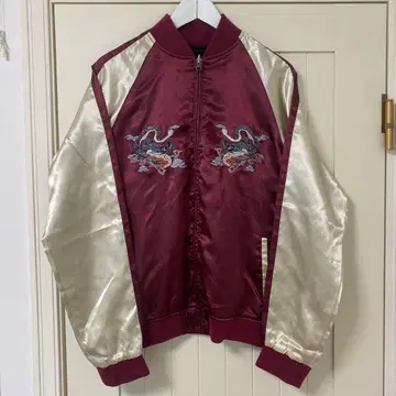 빈티지 드래곤 자수 스카잔 버건디 사이즈 F