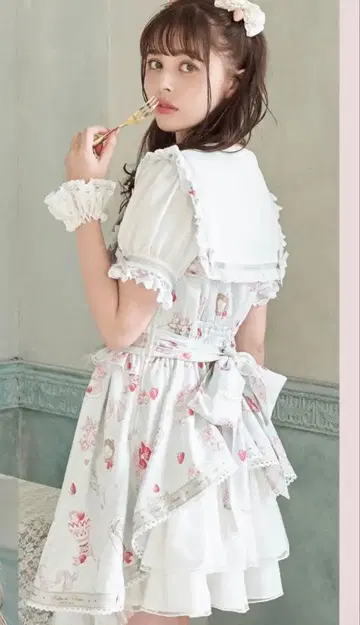 리즈리사 salon de fraise 패턴 원피스 민트 그린