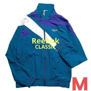 리복 윈드 브레이커 여성용 y2k 블루종 로고 자수 스포츠