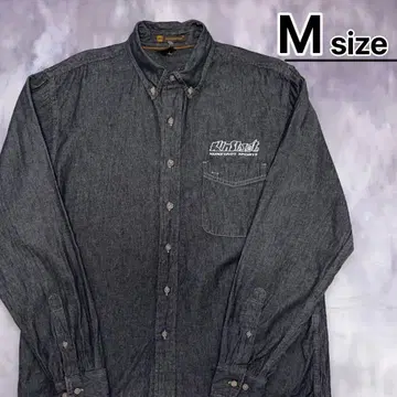 USA 구제 의류 바지 셔츠 긴팔 M 그레이 블랙 자수 HARRITON