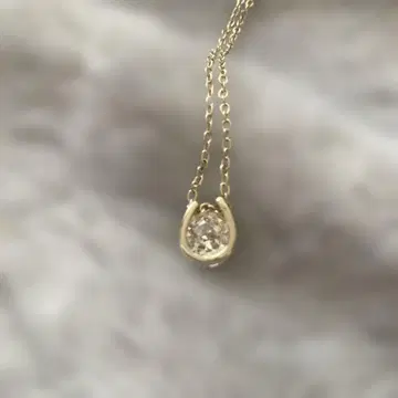 말발굽 목걸이 투명 스톤 포함