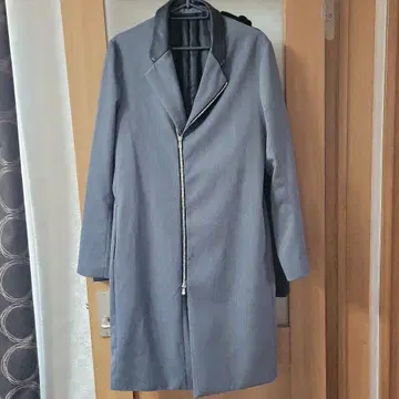 NO ID. 노아이디 라이더스 롱 코트 옷깃 양가죽