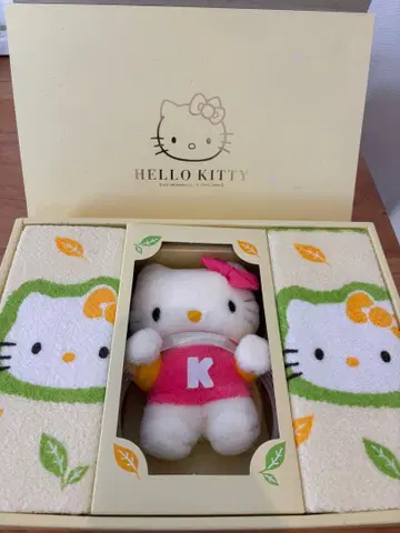 새상품 1998 레트로 헬로키티 페이스 타월과 봉제 인형 타월 행거