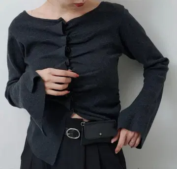 kastane 프론트 개더 니트 가디건