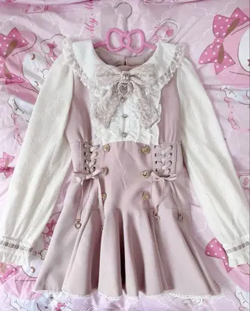 LIZLISA 프릴 리본 셋업 핑크