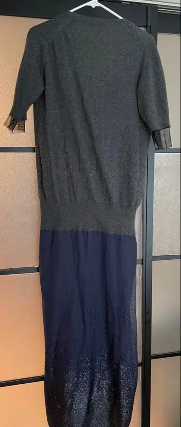 Sacai 그레이 *네이비 니트 반팔 롱 원피스 사이즈 2