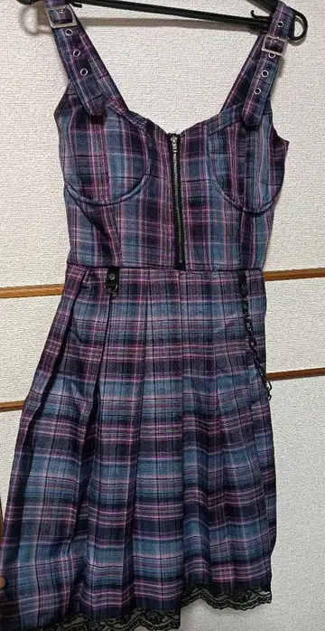 VOLCAN&APHRODITE 볼칸 지뢰계 원피스 체크 펑크