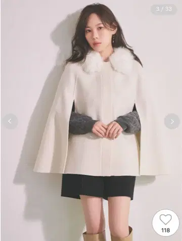 셀포드 퍼 포켓 케이프 자켓 화이트 미사용 새상품 CELFORD