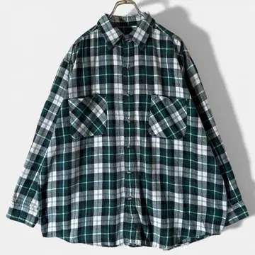 빅맥 BIG MAC 체크 플란넬 셔츠 XL 그린 빈티지