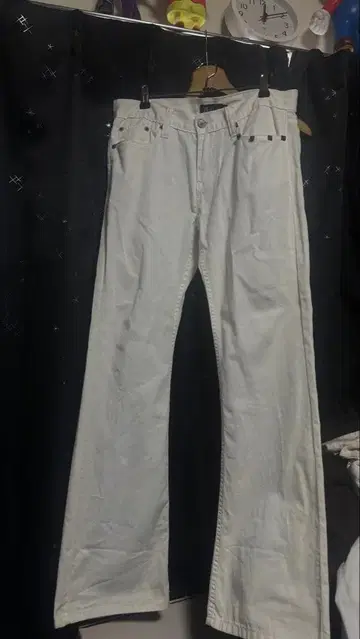 아카이브 스컬 화이트 플레어 데님 그런지