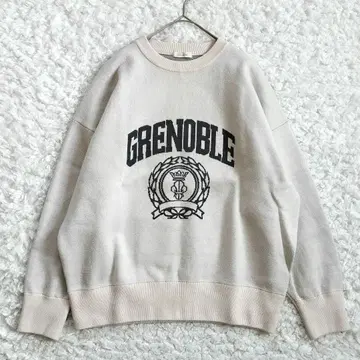 LOUNGEDRESS 라운지 드레스 자카드 로고 니트 아이보리