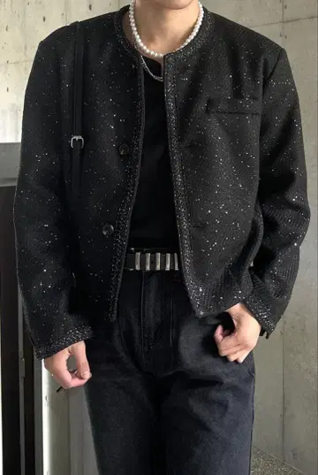 otte 스파킹 트위드 자켓 L 한국 스타일 한국 코디