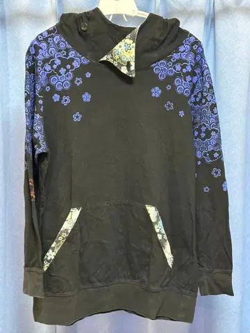 gouk 사무라이 후드티 긴팔 꽃무늬 디자인 후드 부착 후드티