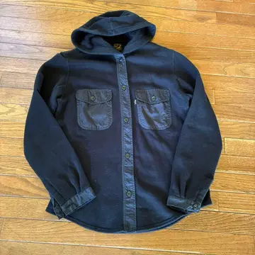 BEAMS BOY 구매 orS low 블랙 후드 부착 셔츠