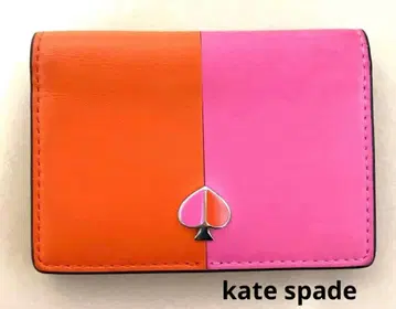 kate spade 이단 접이식 카드 케이스 오렌지 핑크