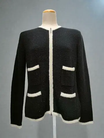 다마 컬렉션 블랙 자켓 집업 니트