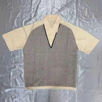 60s VINTAGE 피케 셔츠 크림