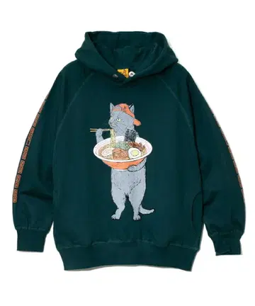 새상품 go slow caravan 고슬로우캐러밴 라멘 고양이 후드티