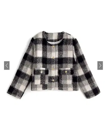 그레일 체크 무늬 샤기 자켓[gn358a]