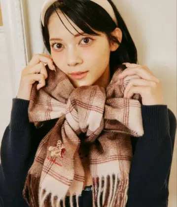 질 바이 질 스튜어트 Holiday 베어 자수 체크 스톨