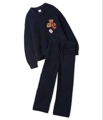 젤라또피케 베비모코 코베아 사가라 풀오버 & 롱 팬츠 세트 네이비