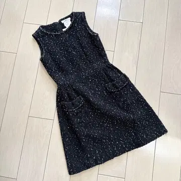 Rene 루네 고급 TISSUE사제 트위드 원피스 34