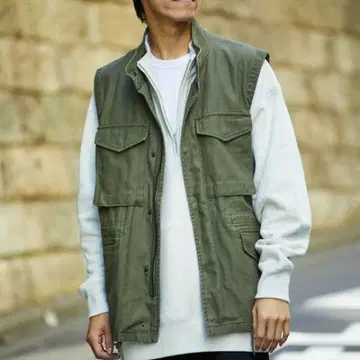 FREAK'S STORE M-65 필드 베스트 올리브 남성용