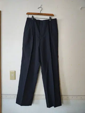 빈티지 고타이리쿠 온워드 네이비 턱 울 팬츠