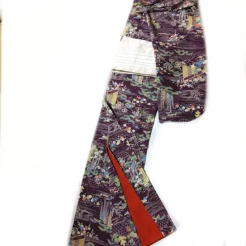 중후리소데 보라색 꽃무늬