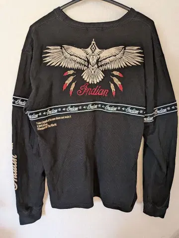 Indian 블랙 롱 슬리브 셔츠