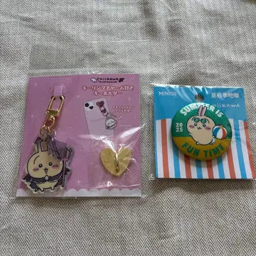 치이카와 토끼 miniso 캔뱃지 천사악마 키링 참